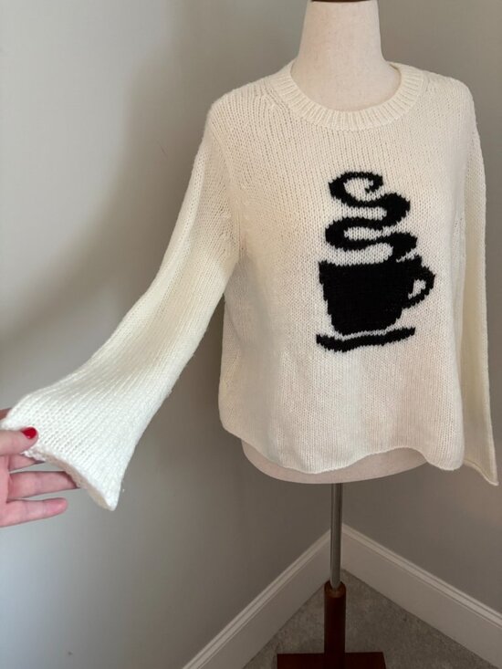 Wooden Ships Sweaters - Wooden Ships Hot Cup of Joe Ivory Mohair Sweater Chunky Cozy S/M $148 MSRP